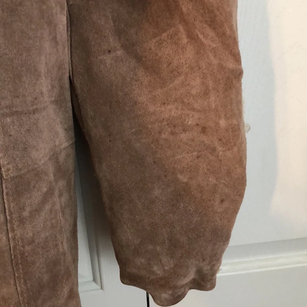 Vintage 70s Marlboro Man Suede Leather Shearling Rancher Coat